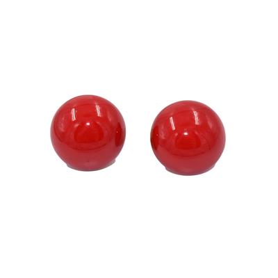 Paar Ohrclips FIRETTI "Schmuck Geschenk Ohrschmuck ohne Ohrlöcher", gold (gelbgoldfarben, rot, rot), Ohrringe, Damen, 18mm, Messing, Made in Germany - mit Muschelkernperle