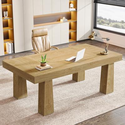 1Easylife Executive Computer Desk with Tapered Legs,63'' Desk Simple Writing Table for Home Office