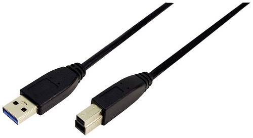 LogiLink USB-Kabel USB 3.2 Gen1 USB-A Stecker, USB-B Stecker 3.00m Schwarz