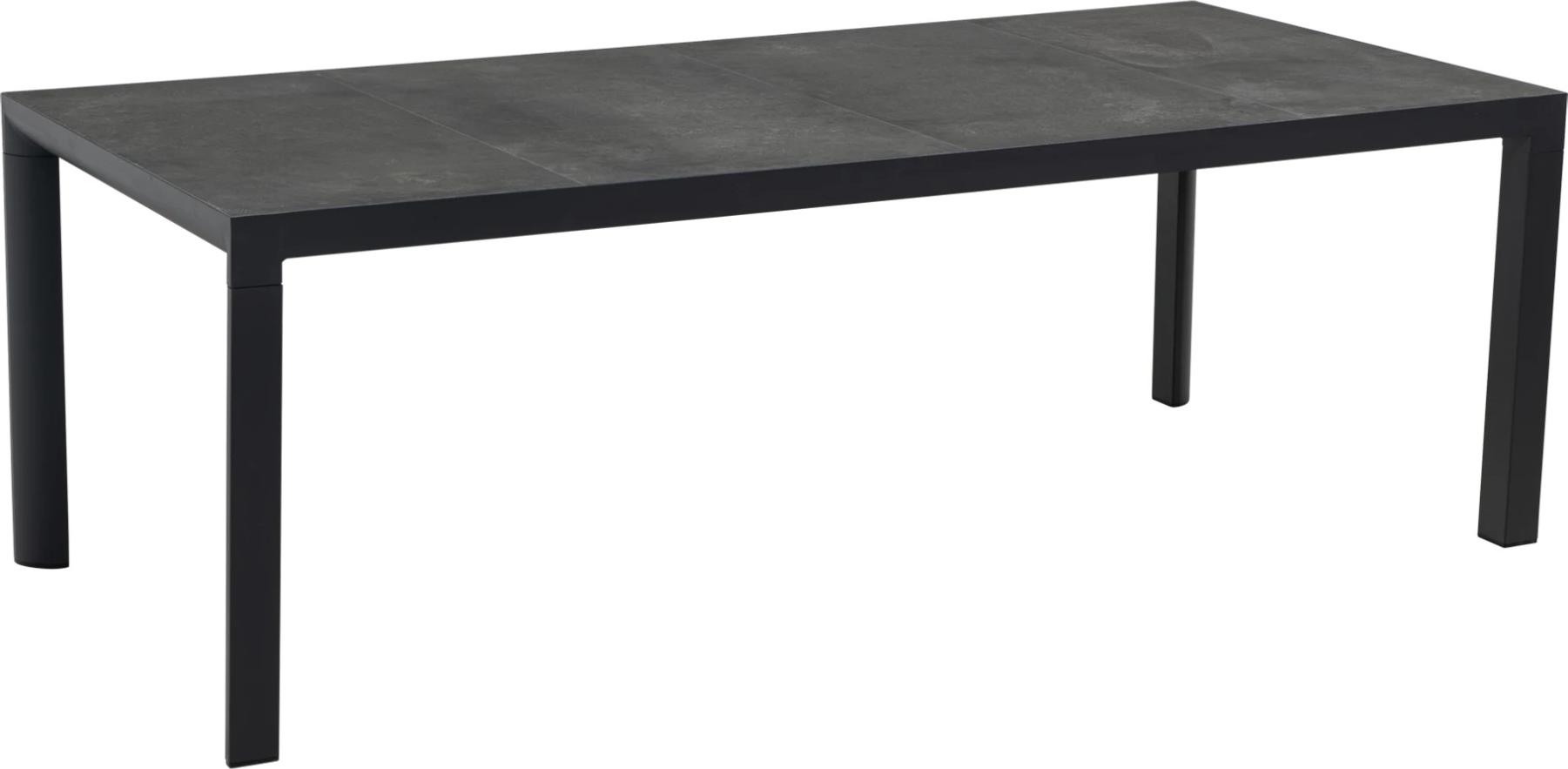 Tisch - 220x100x74cm - Aluminium - Anthrazit - Keramikstein