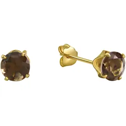 Fascination by Ellen K. Ohrringe Gold 585 mit echtem Rauchquarz 5mm