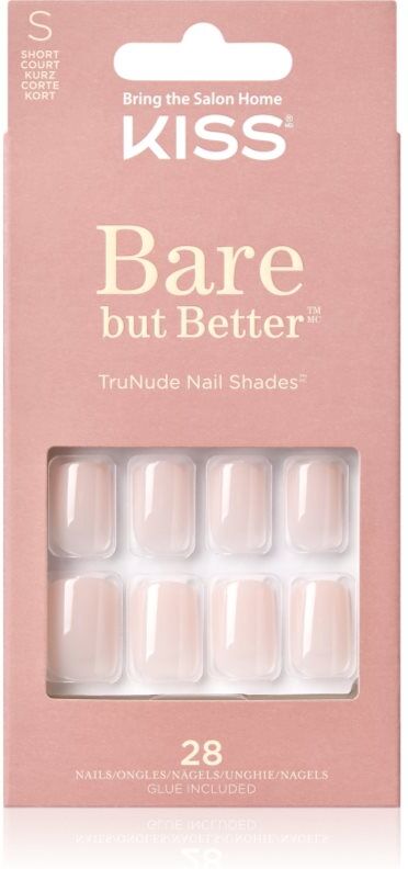 Kiss Bare But Better Short false nails 28 pc