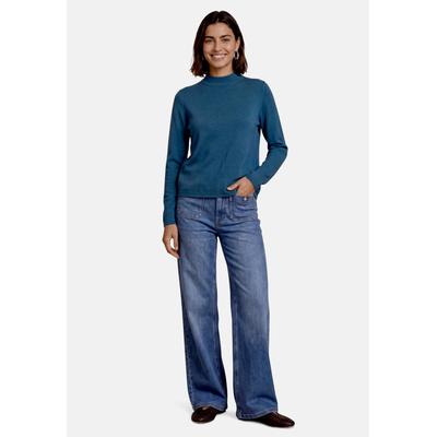 Strickpullover ZERO "Damen mit Stehkragen", Damen, Gr. 40, blau (reflecting pond), Strick, Obermaterial: 40% Viskose, 30% Polyamid, 25% Polyester, 5% Kaschmir, Basic, figurbetont normal, Pullover Strickpullover, Material