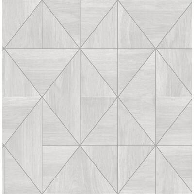 A-Street Prints Cheverny Light Grey Geometric Wood Wallpaper