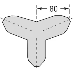 PROREGAL Prallschutz aus Polyurethanschaum | Für Außenecken Trapezförmig, Dreischenkelig, Selbstklebend | HxBxT 8x8x8cm | Schwarz