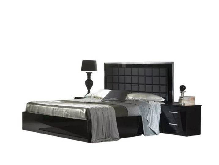 Xlmoebel Bett Schwarzes Designerbett aus Holz für modernes Schlafzimmer (Nur Bett, 1-tlg., nur Bett ohne Nachttishe), Hergestellt in Europa