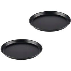 APS 67455 Pizzaform rund (2er-Set) Ø 32/30,3 x 2,5 cm - Pizzablech aus Blaublech, zum professionellen Pizzabacken