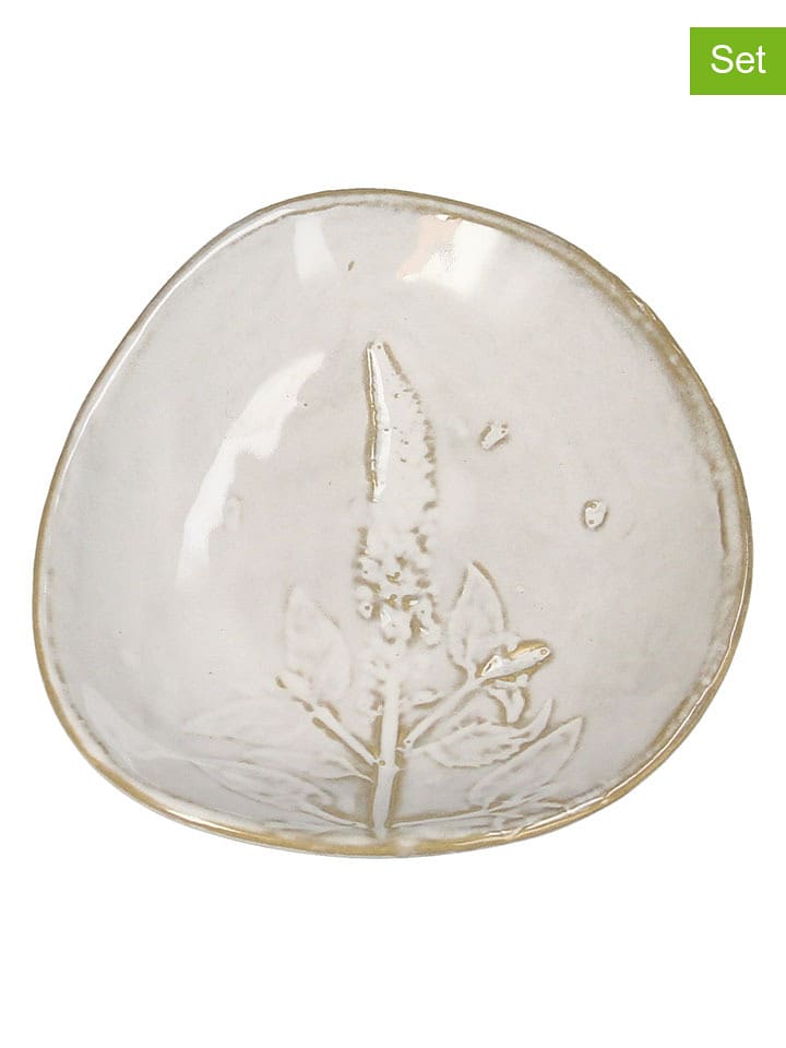 Kersten 2er-Set: Brotteller ''Field Flower'' in Weiß - (B)11,5 x (H)2 x (T)10,5 cm - onesize