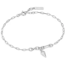 ANIA HAIE - BRACELET - Sparkle Drop Pendant Chunky Chain  - silber
