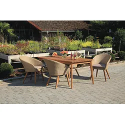 Gartengarnitur 5-tlg. Holz/ Metall/Kunststoff/Textil