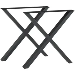 Tischgestell 2er Set Greith 72x79cm Schwarz [en.casa]