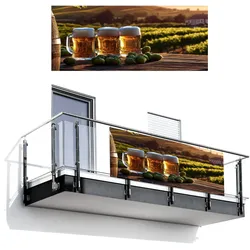 BALKON-SICHTSCHUTZ Bier - Hopfen - Landschaft Balkon Deko 300x130 cm