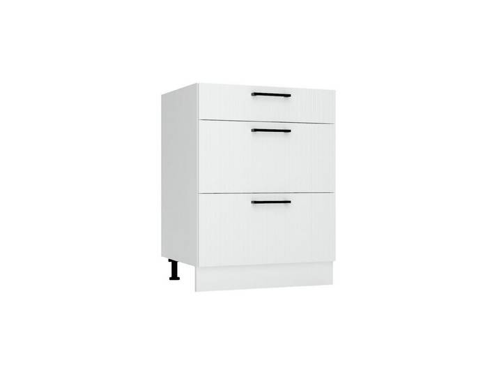 ROYAL24_MARKT Unterschrank D60S3 - KENDRO - 3 Schubladen für effiziente Organisation (Küchen Unterschrank, 1-St., Premium - Kendro) Zeitlos - Exklusiv - Top Qualität