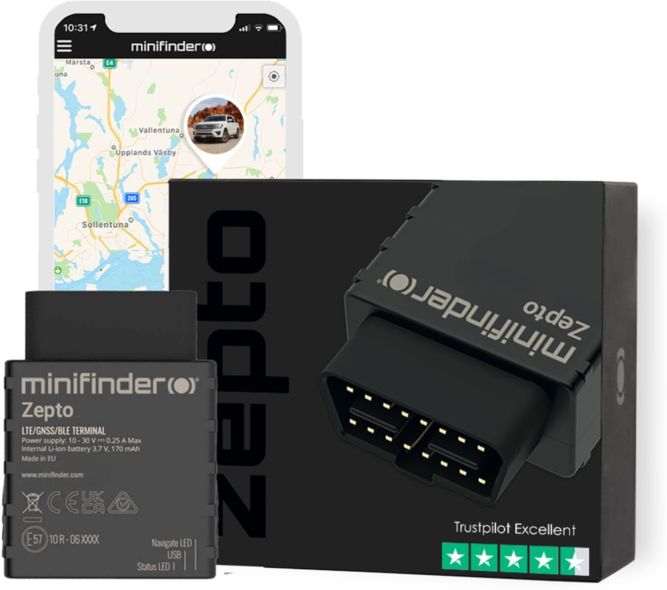 MiniFinder Zepto 4G   Svart