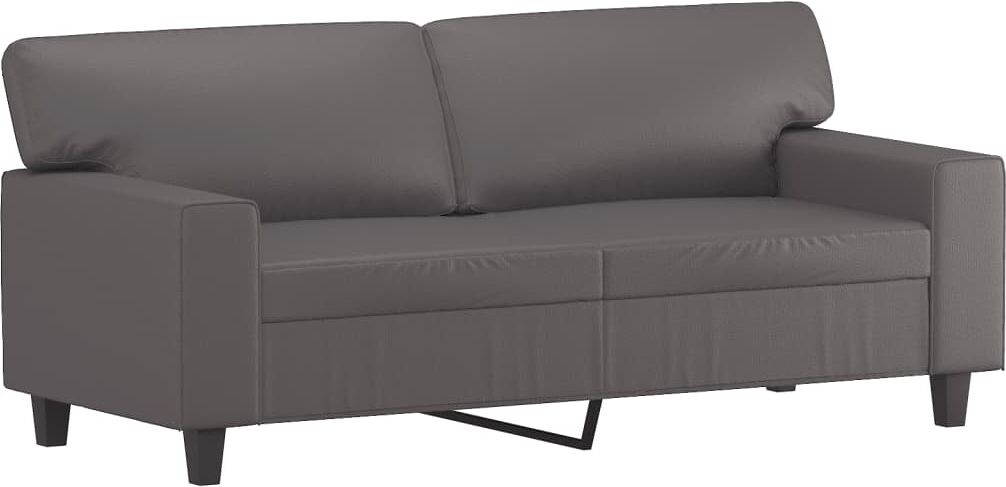vidaXL Canapé 2 places avec oreillers décoratifs gris 140cm similicuir