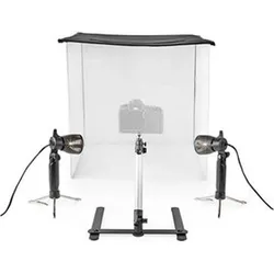 Nedis Foto Studio Kit 400 lm Faltbar Hintergründe inkl. Tragetasche enthalten Schwarz (Aufnahmebox), Studioausrüstung Zubehör, Blau, Rot, Mehrfarbig, Weiss, Schwarz