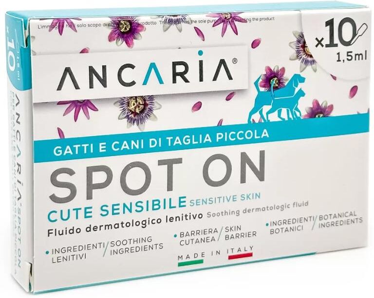 Ancaria Spot On per Gatti e Cani di Taglia Piccola 10 PIPETTE