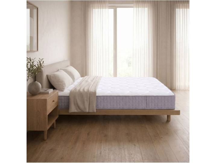 Matelas À Ressorts Ensachés Blanc Matelas 7 Zones FloraGrace Pour Chambre Livré Roulé 160x200x25cm