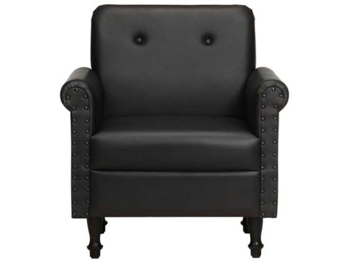 Clubsessel Schwarz aus echtem Büffelleder, Freizeit Echte Büffelleder, dicke Füllung, starke Beine, elegantes Design, für Wohnzimmer