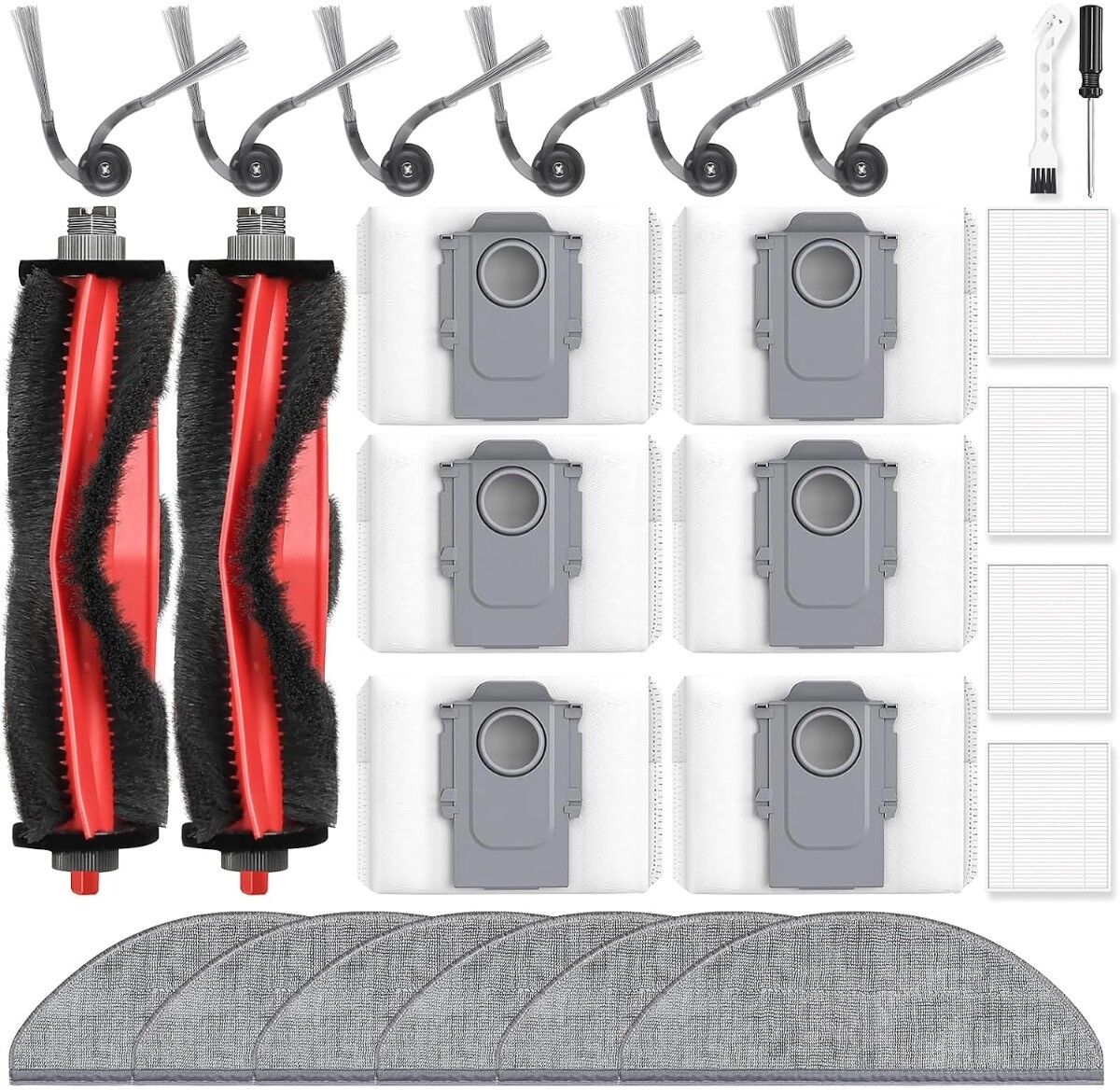 INF Kit de pièces de rechange compatible avec Roborock Q7 L5+ / L5 et Q7 M5+ / M5 - brosses principales, brosses latérales,