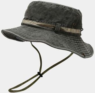 LightInthebox Men's Unisex Bucket Hat Sun Hat Fishing Hat Boonie hat Hiking Hat Black Dark Green Cotton Cycling / Bike Quick Dry