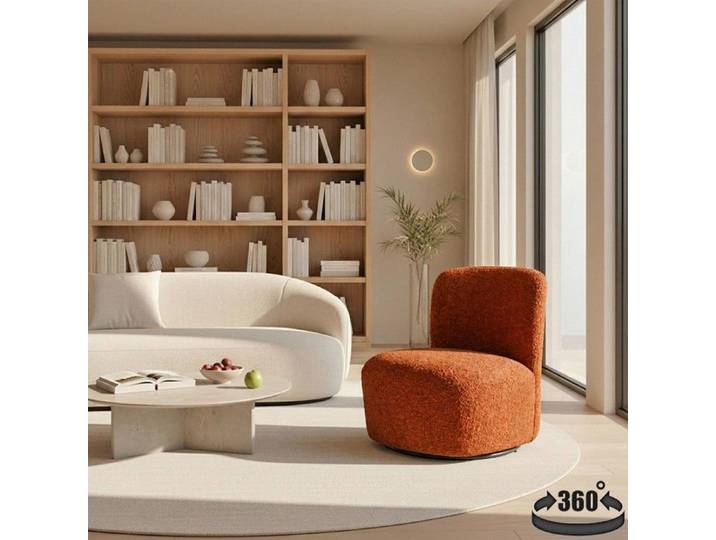 Fauteuil pivotant de salon Joya Terracotta