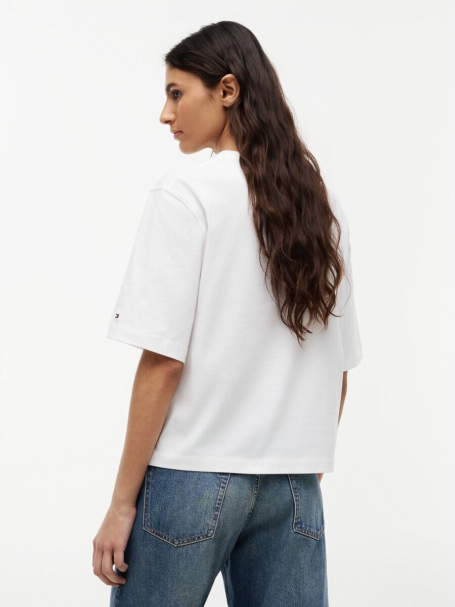 TOMMY HILFIGER T-shirt trapèze col rond avec logo