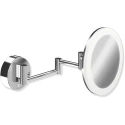 HEWI Kosmetikspiegel LED, rund, verchr., 5-fach Vergrößerung, Dual Light