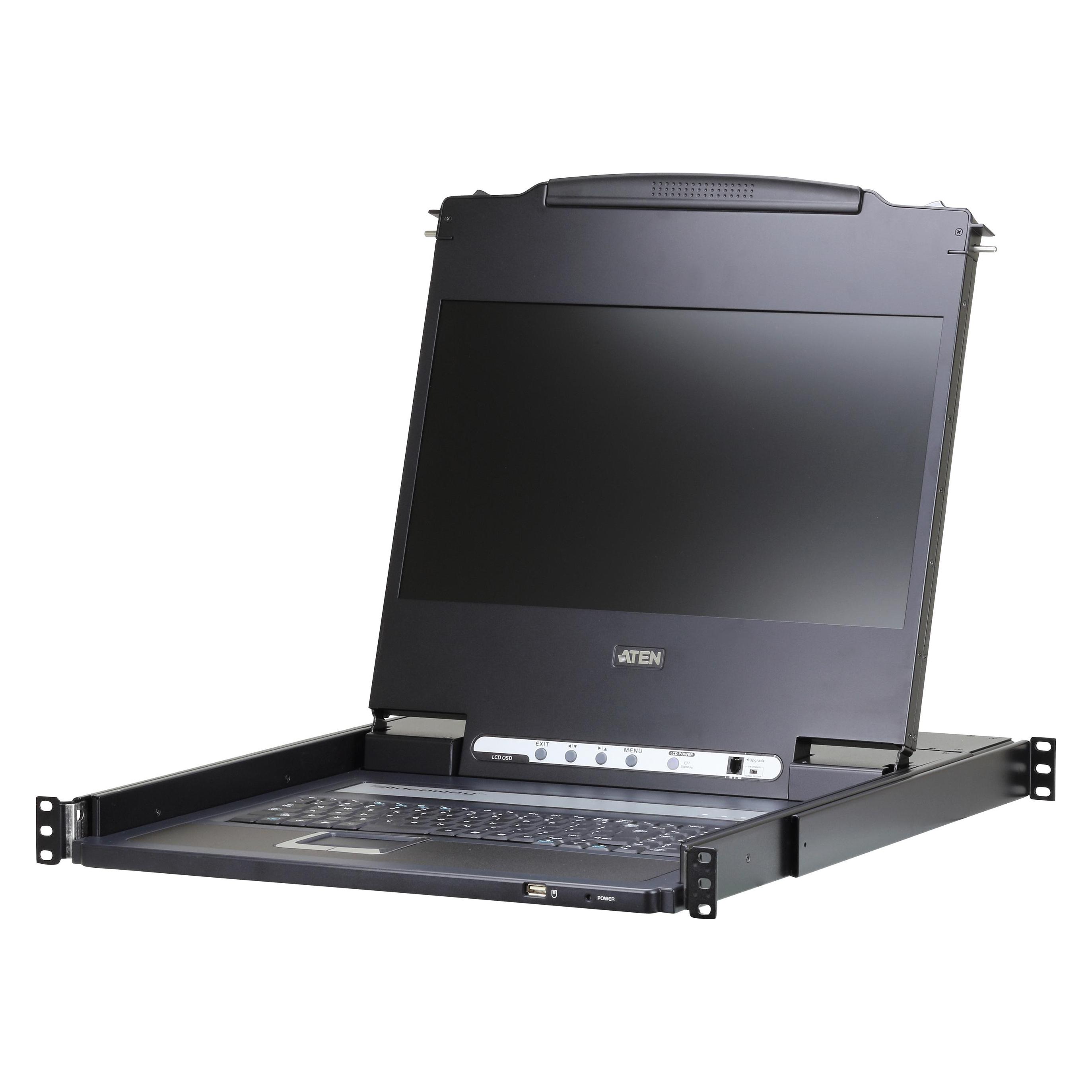 Aten CL6700MW SL Single Rail 17,3"-LCD Konsole (USB, HDMI / DVI / VGA) SL-Layout (CL6700MW-ATA-DNG)
