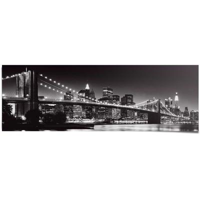 Poster REINDERS "New York Brooklyn Bridge", schwarz (farbe bild(er): schwarz), B:158cm H:53cm, Papier, Bilder, Poster