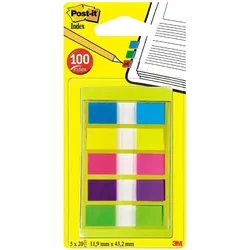 3M, Haftnotiz, Post-it?? Index Mini 683-5CB, 11,9x43,2 mm, neon, Packung?? 5 St??ck (43.20 x 11.90 mm)