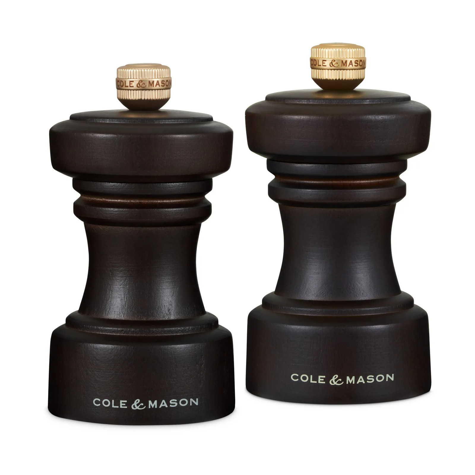 Cole & Mason Hoxton peper- en zoutmolenset - Chocolate - 10 cm