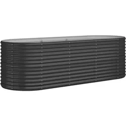 Helloshop26 - Pflanzkasten Hochbeet Blumenbeet Terrasse Garten pulverbeschichteter Stahl Anthrazit 02_0039486