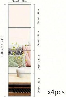 Inspire Essentials Self Adhesive Acrylic Mirror Wall Tiles Set 3