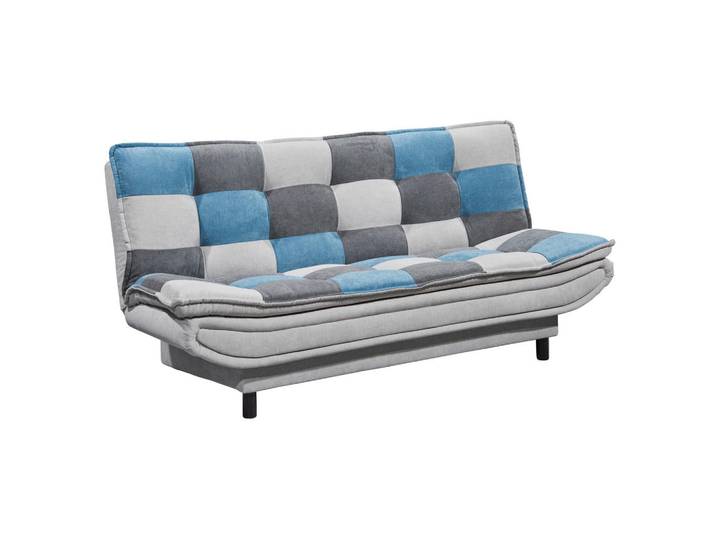 Mid.you Schlafsofa, Blau, Silberfarben, Dunkelgrau, Kunststoff, 188x90x89 cm, Schlafen auf Sitzhöhe, Wohnzimmer, Sofas & Couches, Schlafsofas, Klappsofa