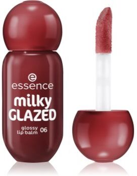Essence milky GLAZED bálsamo labial matizante com brilho tom 06 Cherry on Top 4 ml. milky GLAZED