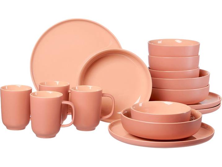 Kombiservice RITZENHOFF & BREKER Geschirr-Set, Service Jasper , beige (puder), 16 Stk., Steinzeug, Geschirr-Sets, Kombiservice, im Scandic Style, 16 Teile, für 4 Personen