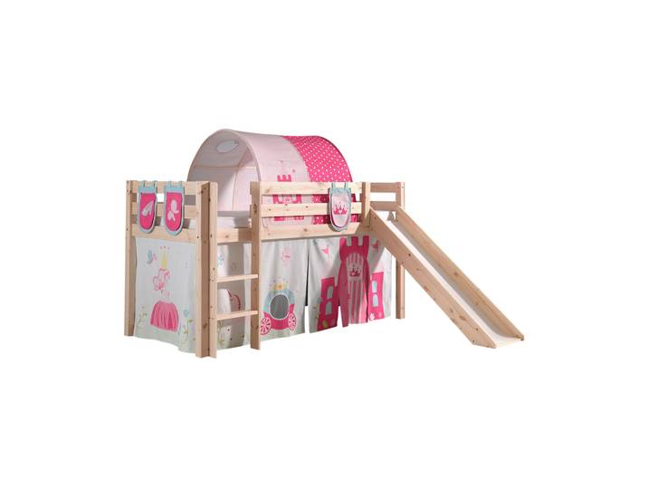 Halbhohes Bett Princess mit Rutsche