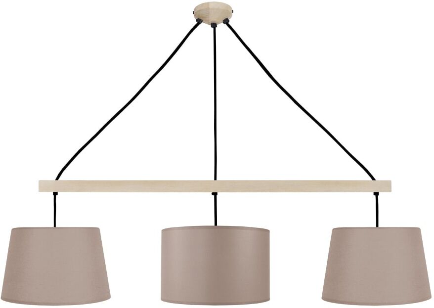 Tosel Lustre bois naturel abatjour tissu taupe Beige 30x80x30cm