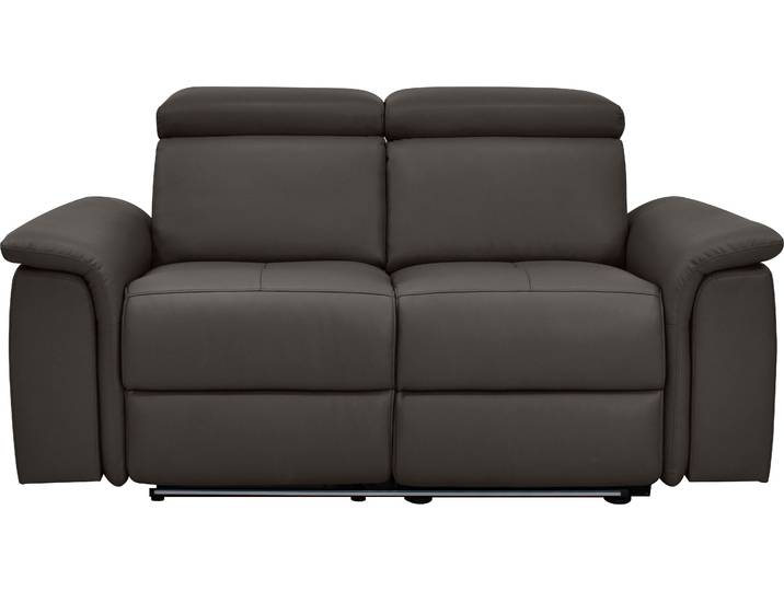 2-Sitzer Sofa, Echtleder/Kunstleder, Braun, 172×142 cm, Elektrische Relaxfunktion, Modern, Places of Style
