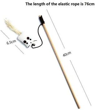 Uplift Essentials Interactive Wooden Cat Wand Colorful Feather Teaser With Natural Wood Handle flying Squirrel