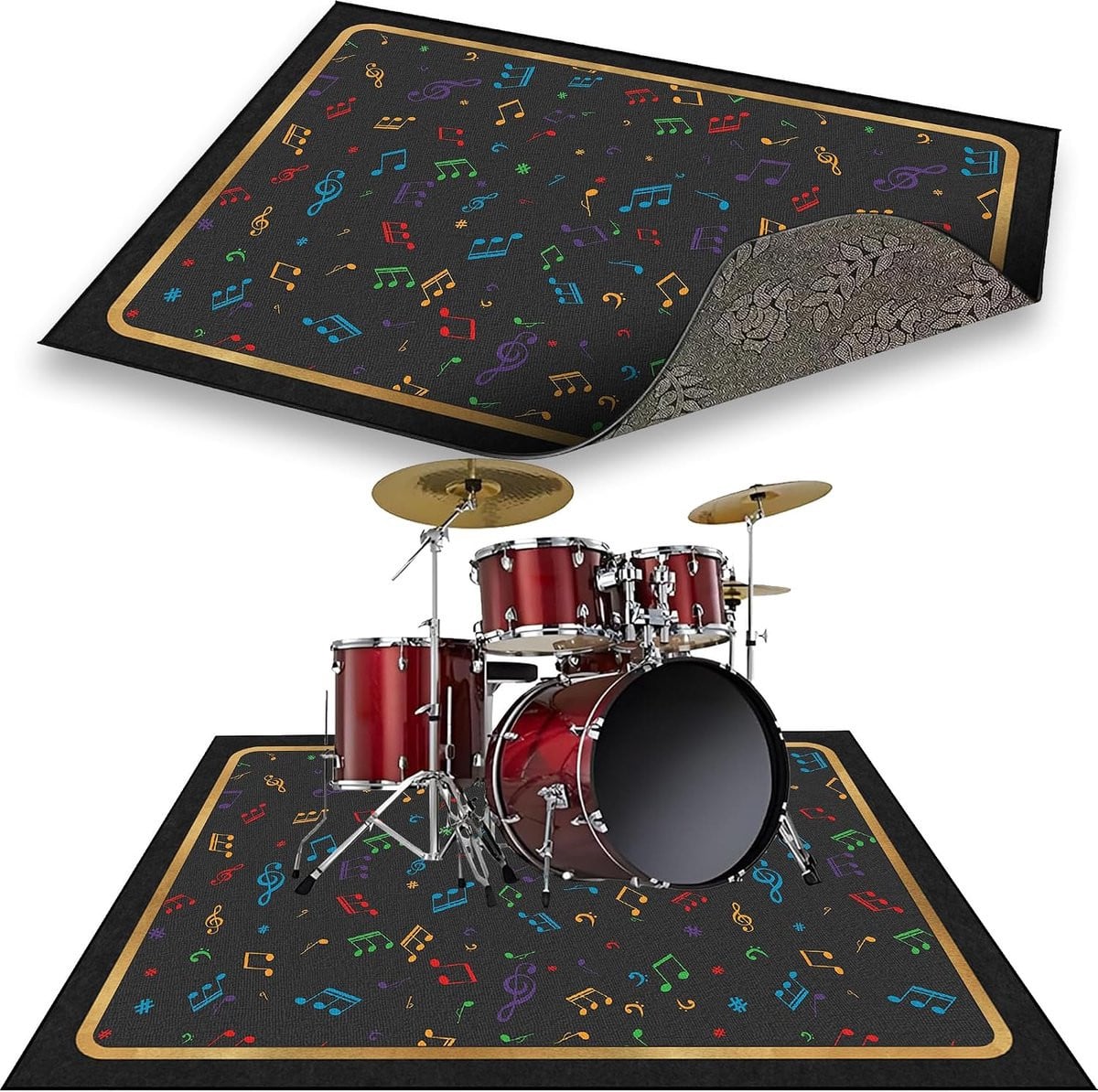 Drummat Geluiddichte Mat - Zwart - B/D: 180 x 140 cm
