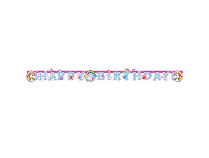amscan 9902107 - partyketting eenhoorn, papier, 180 x 15 cm, unicorn, Happy Birthday, verjaardag, slinger, hangdecoratie