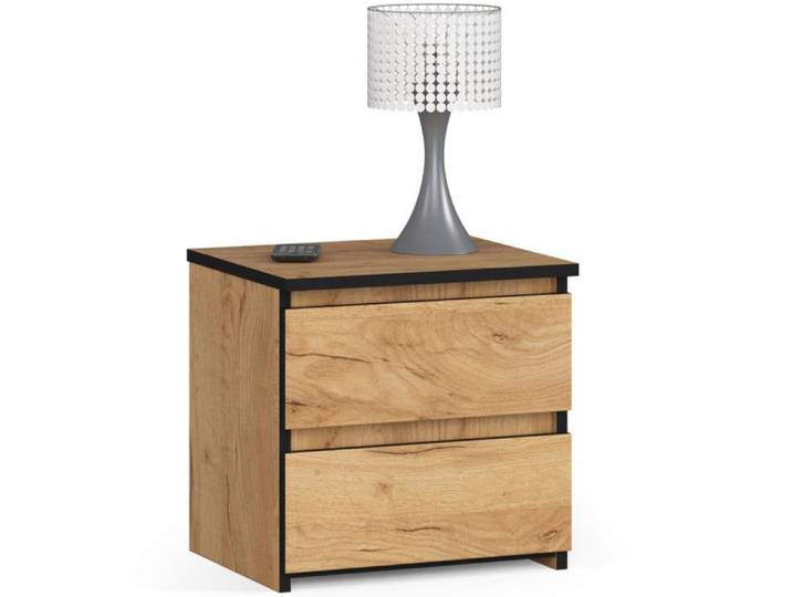 Table de chevet AKORD CL2 Chêne Craft 40 cm 2 tiroirs façade Chêne Craft 40x35x40 cm