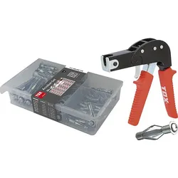 Metall Hohlraumdübel-Set 61-teilig, inklusiv Montagezange