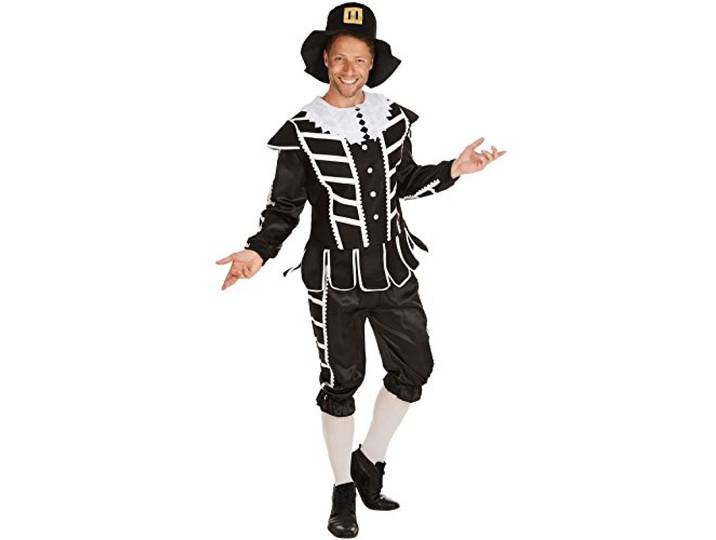 TecTake dressforfun Herenkostuum Musketier 17e-eeuwse geïnspireerde outfit incl. klassieke hoed en kniekousen (M)