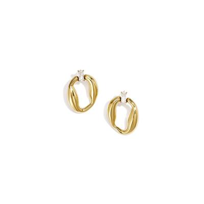 Paar Ohrstecker ADELIA´S "LIVAYA", Damen, Gr. Damen, Edelstahl, gold (goldfarben), Ohrringe, Modisch durch die offene, unregelmäßige Form