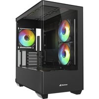 ELITE SHARK CM100 , Tower-Gehäuse schwarz, Tempered Glass x 2
