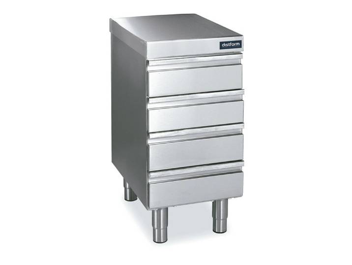 Meuble Neutre Inox 4 Tiroirs - Gamme 600 - Distform - l500- L1- P- h- Acier Inoxydable