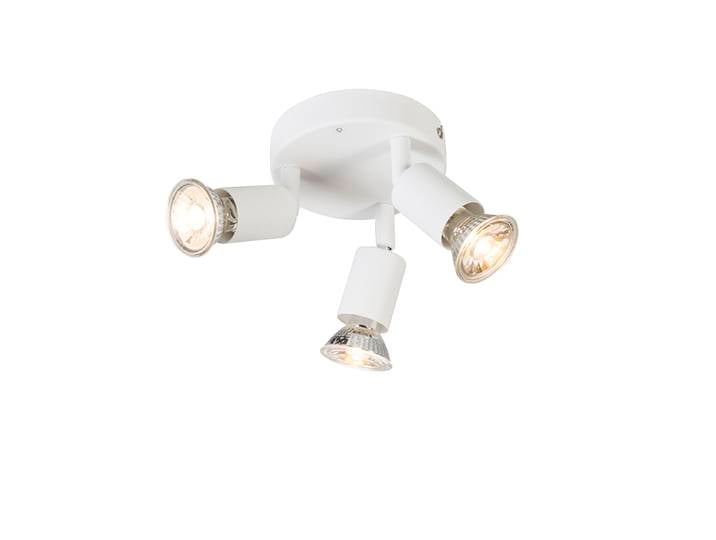 Spot moderne blanc orientable rond 3 lumières - Jeany